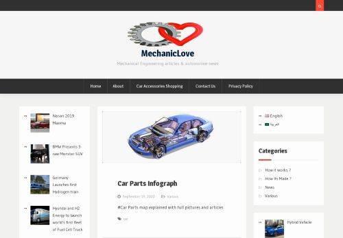 لقطة شاشة لموقع الهندسة الميكانيكية MechanicLove
بتاريخ 12/10/2020
بواسطة دليل مواقع عرب سايت